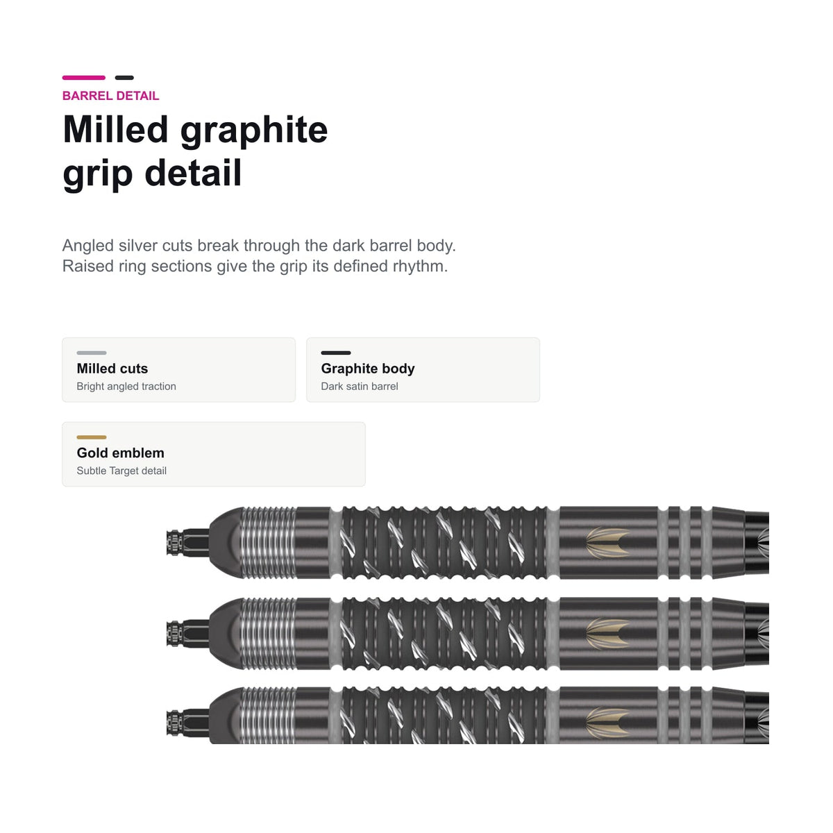 Target Dimitri Van den Bergh Echo 90% SP milled graphite grip detail