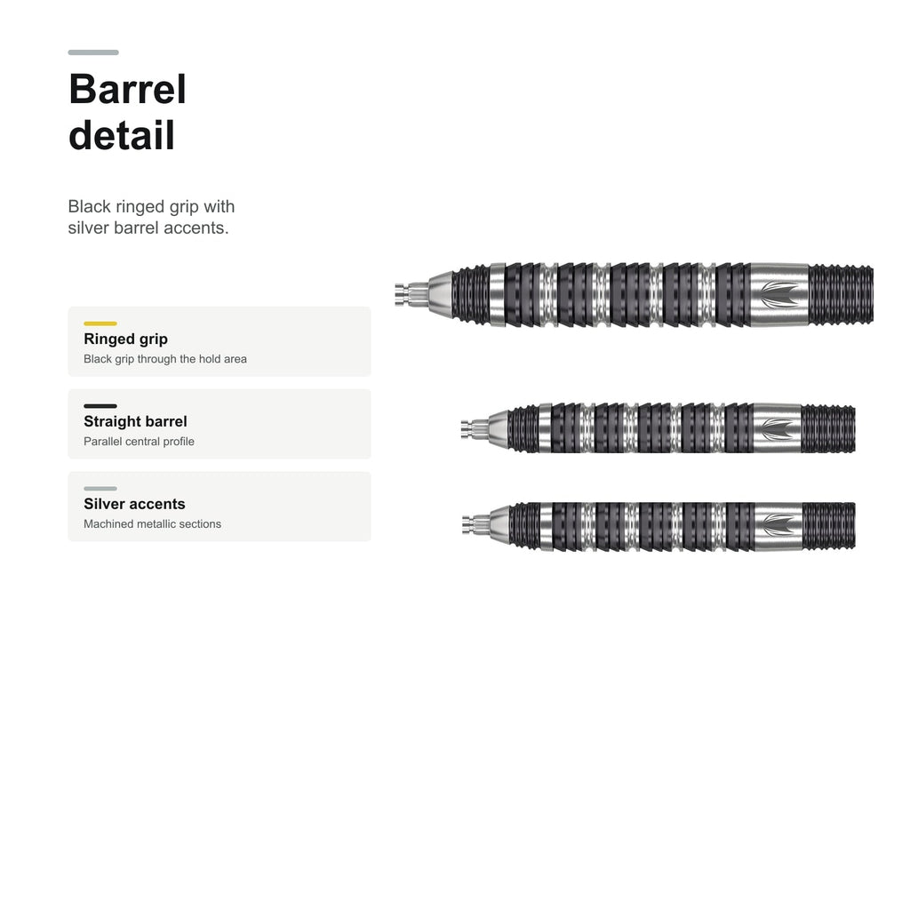Target Dimitri Van den Bergh 80% Swiss black ringed barrel detail