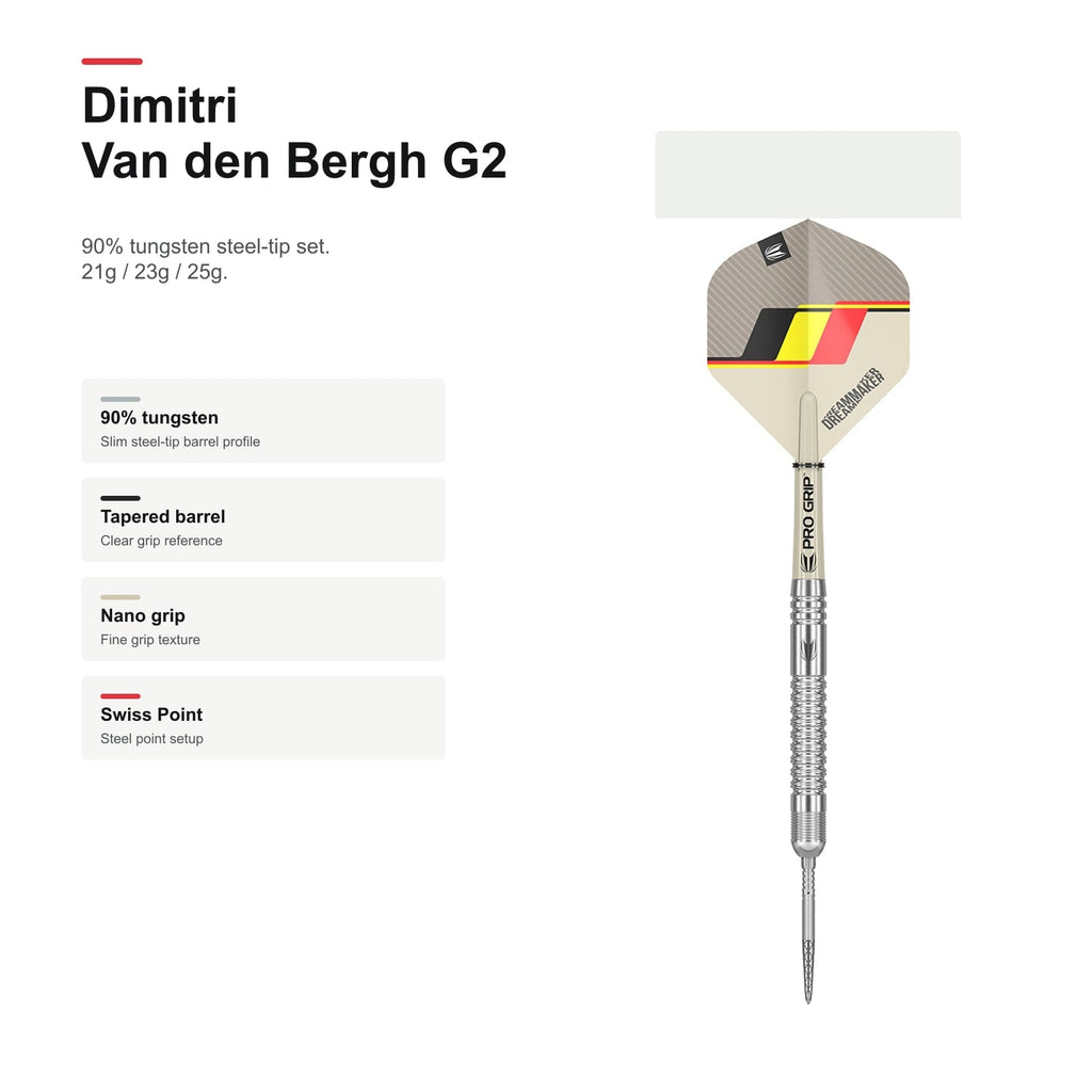 Target Dimitri Van den Bergh G2 90% Swiss darts - product profile