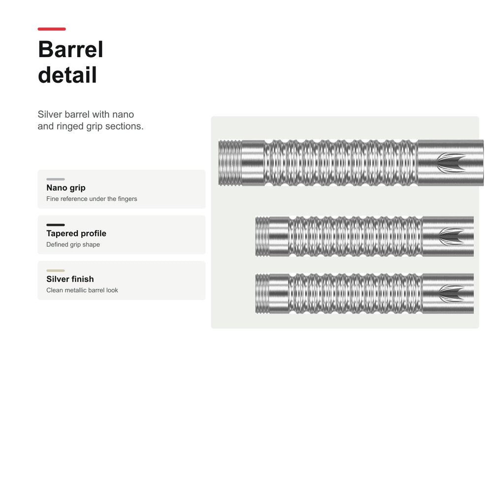 Target Dimitri Van den Bergh G2 90% Swiss darts - barrel detail