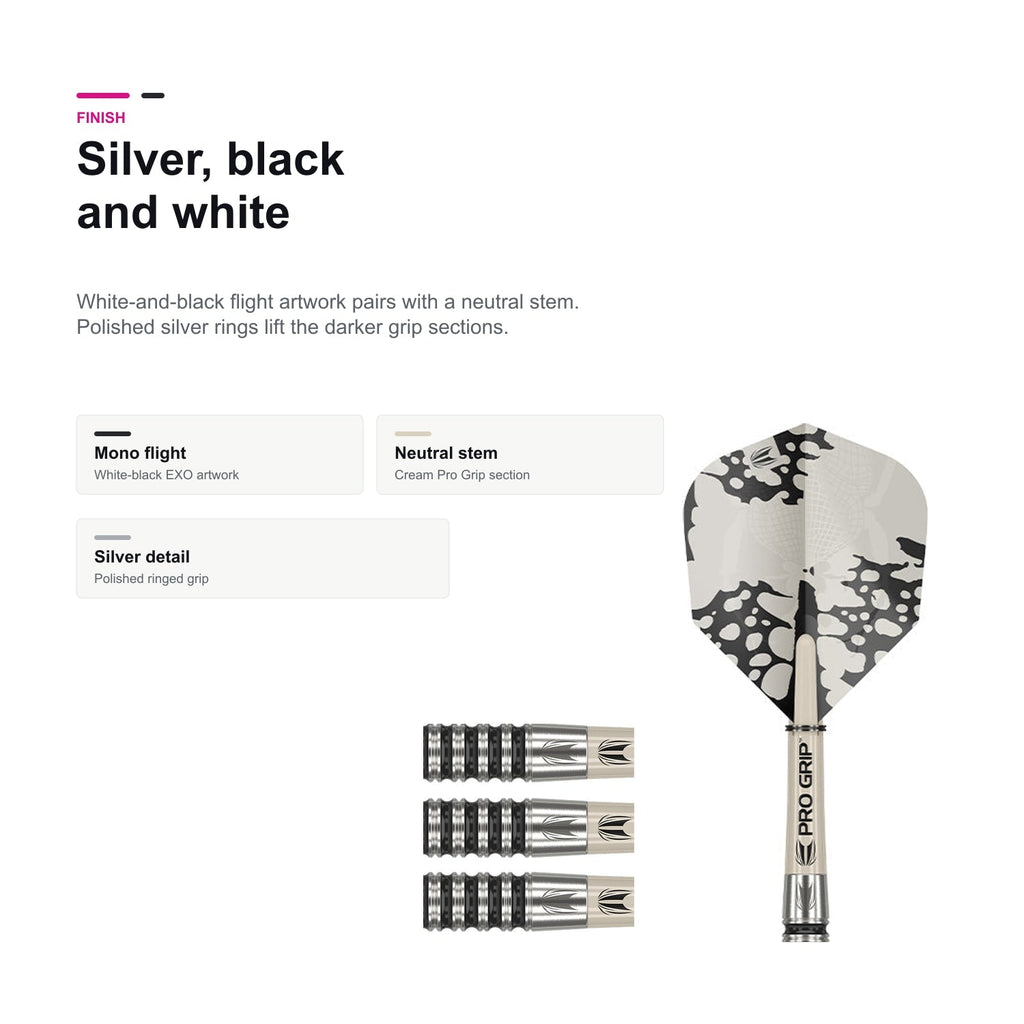 Target Exo 01 90% Swiss silver black white finish