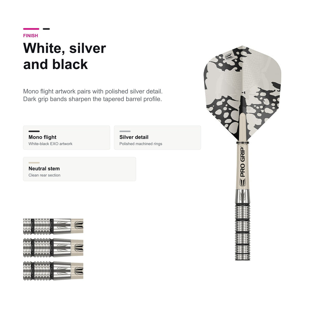 Target Exo 02 90% Swiss white silver black finish