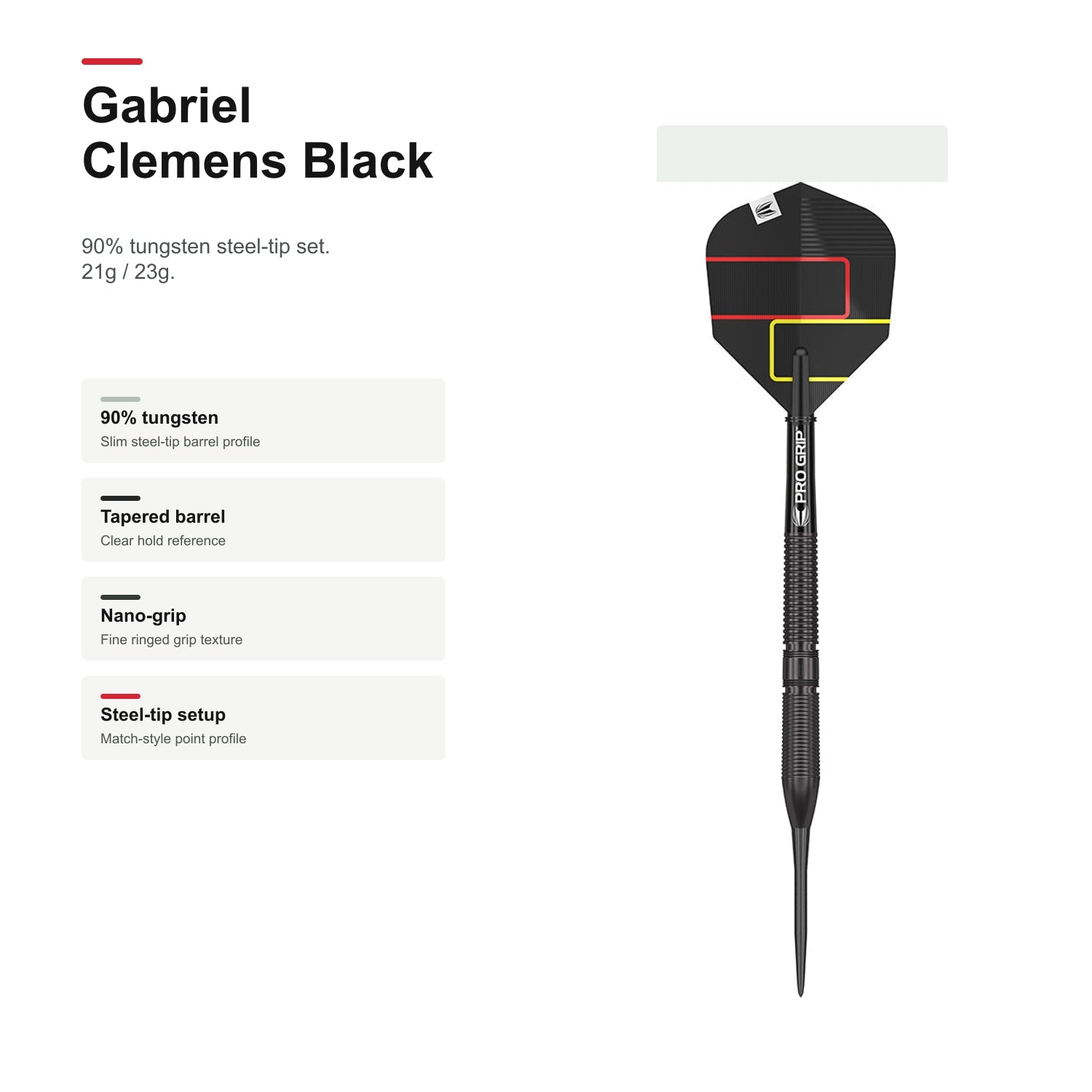 Target Gabriel Clemens Black 90% darts - product profile
