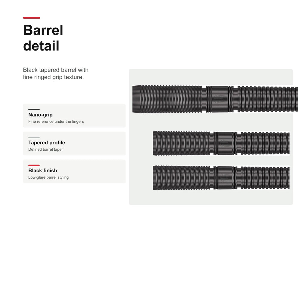 Target Gabriel Clemens Black 90% darts - barrel detail