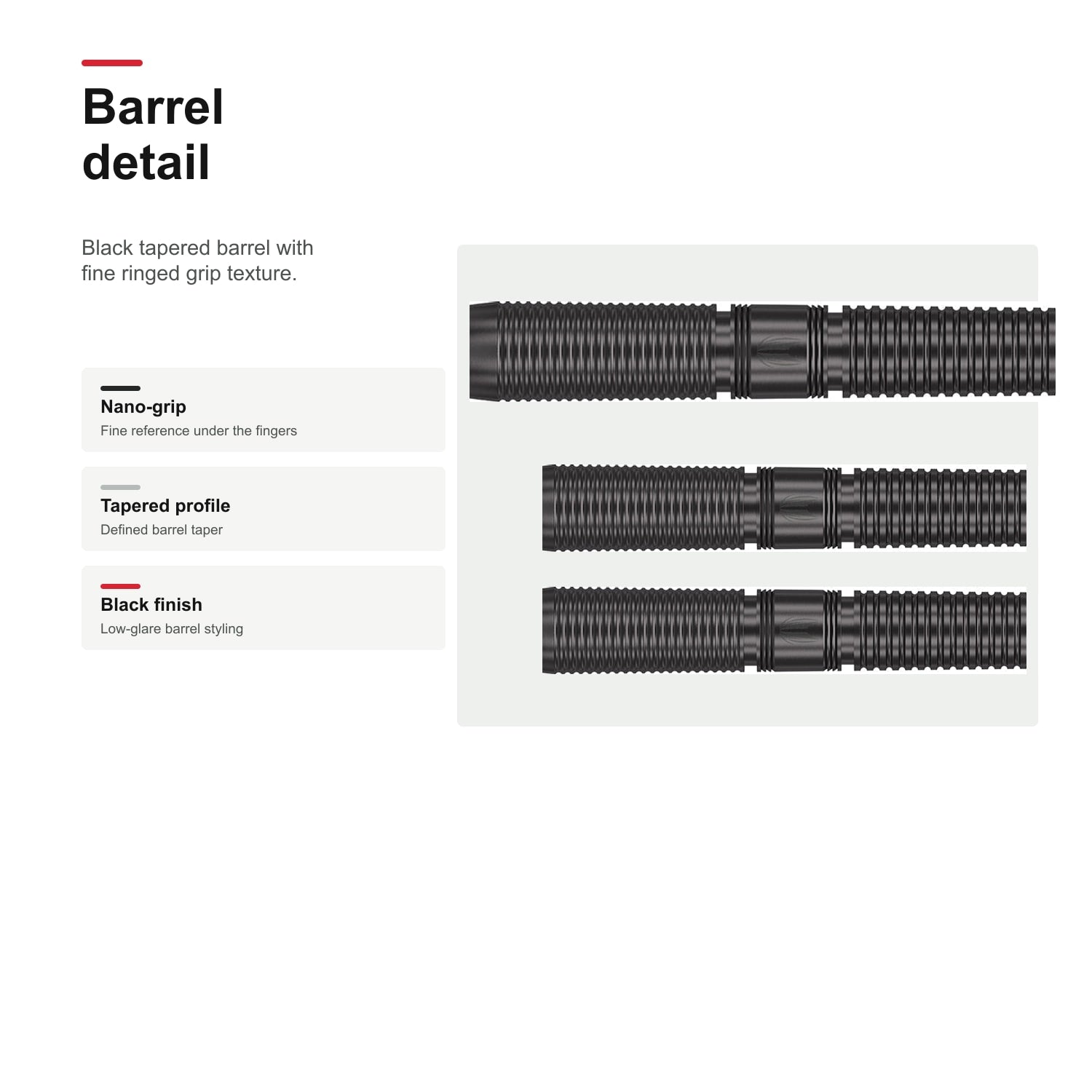 Target Gabriel Clemens Black 90% darts - barrel detail