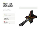 Target Gabriel Clemens Black 90% darts - flight and shaft detail