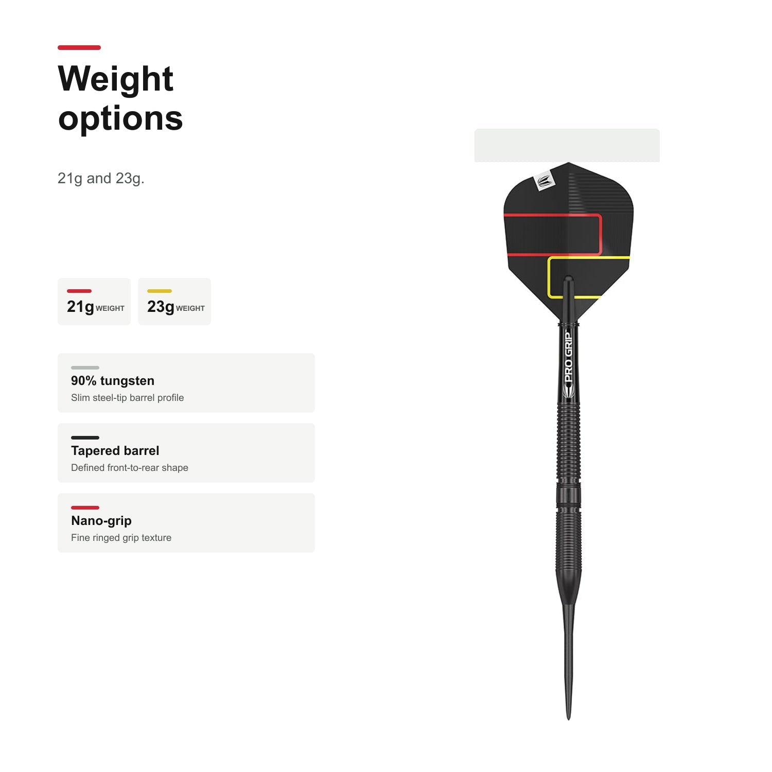 Target Gabriel Clemens Black 90% darts - 21g and 23g weight options