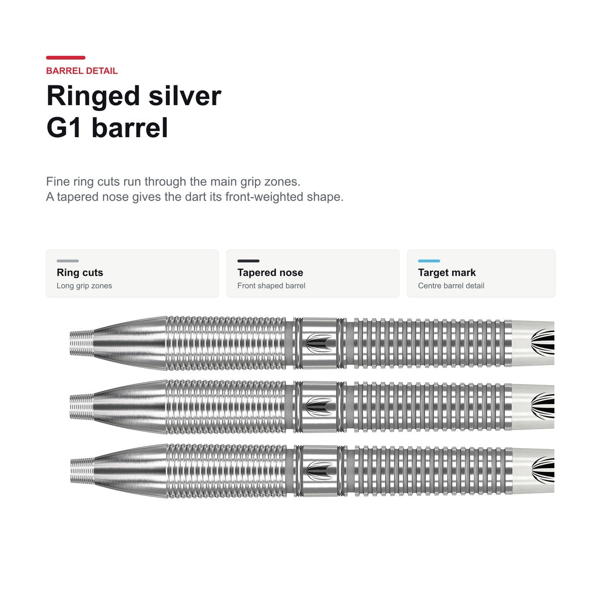 Target Gabriel Clemens G1 90% ringed silver barrel detail