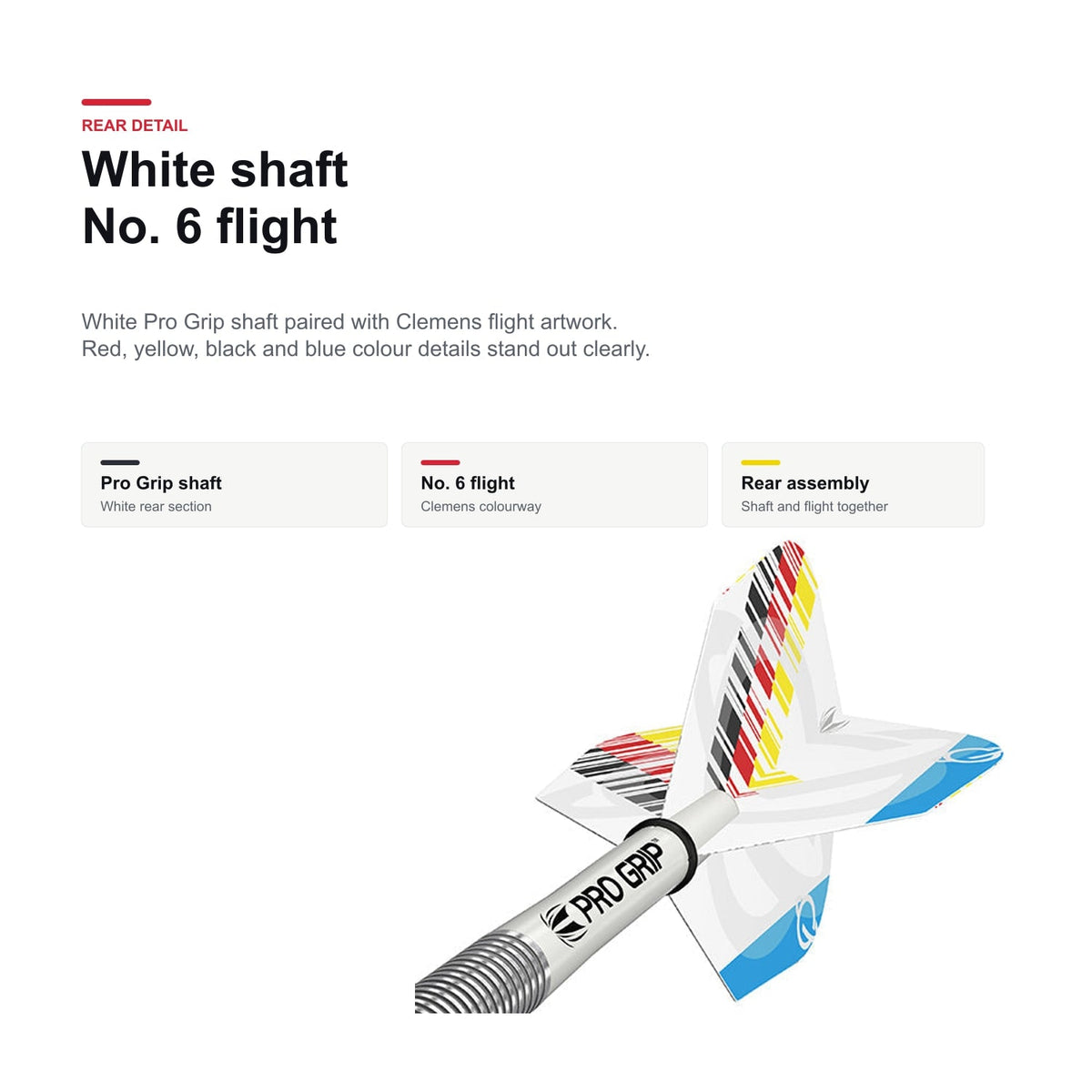 Target Gabriel Clemens G1 90% Pro Grip shaft and flight detail