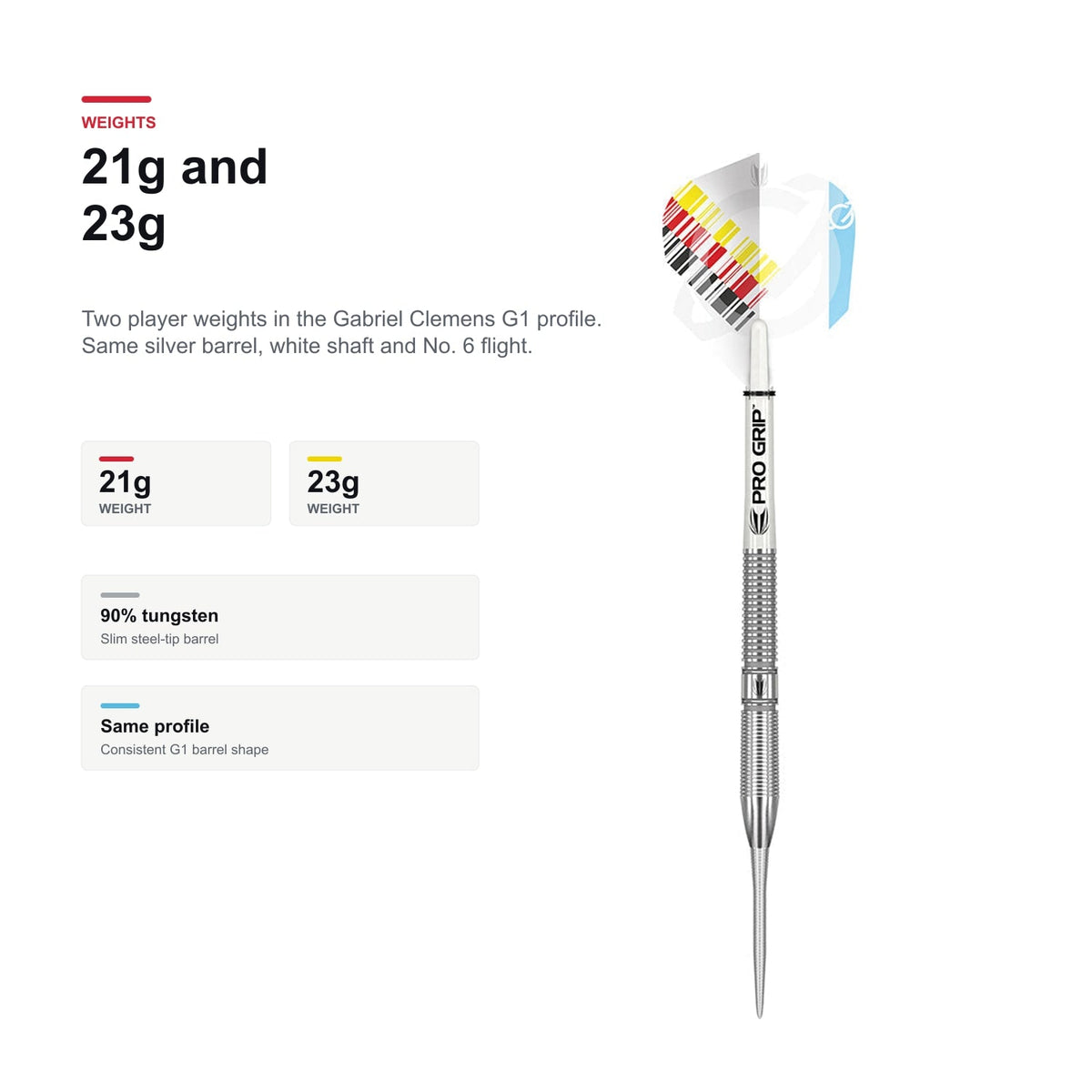 Target Gabriel Clemens G1 90% 21g and 23g darts