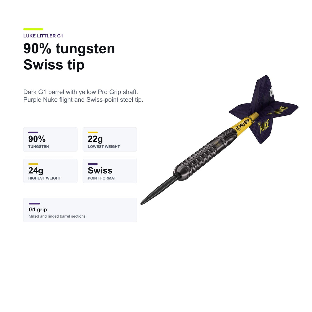 Target Luke Littler G1 90% Swiss Tip darts profile