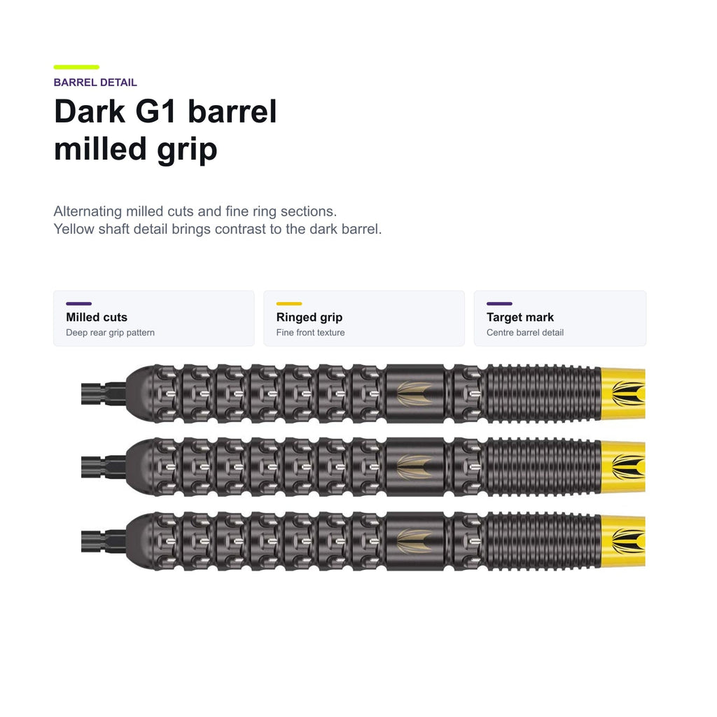 Target Luke Littler G1 90% Swiss Tip dark G1 barrel detail