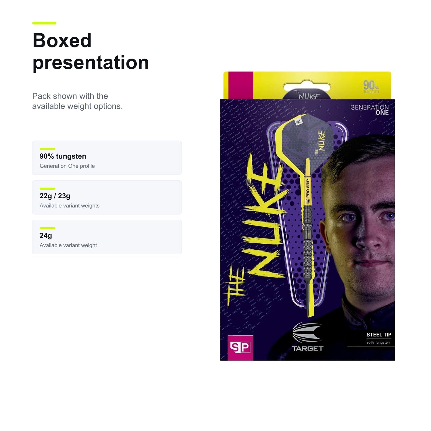 Target Luke Littler G1 90% boxed presentation image