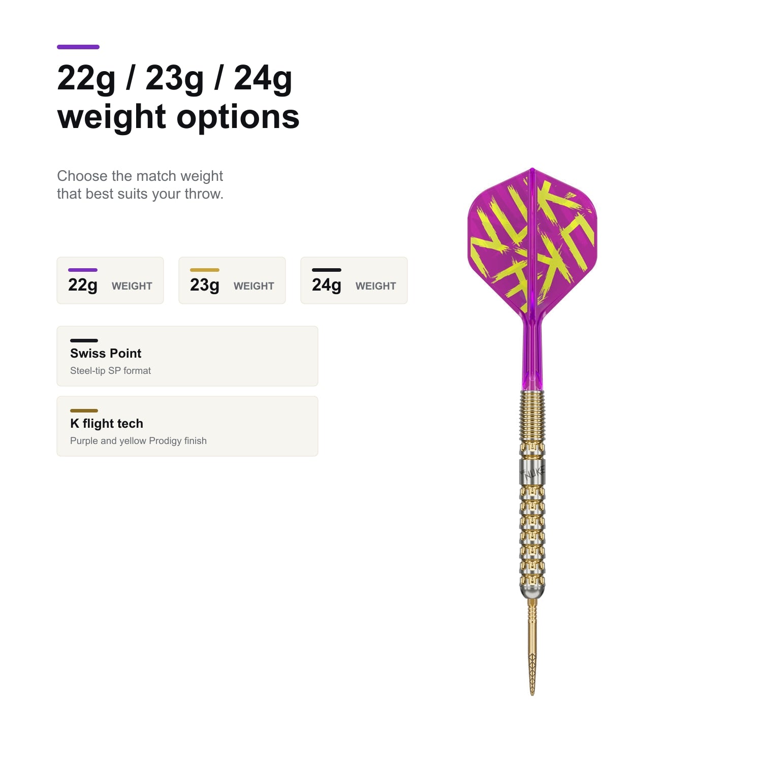 Target Luke Littler G1 Prodigy 95% SP darts 22g 23g and 24g weight options