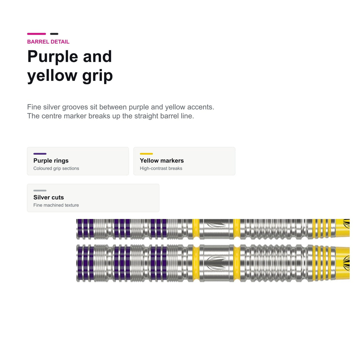 Target Luke Littler Loadout 90% Swiss purple yellow grip detail