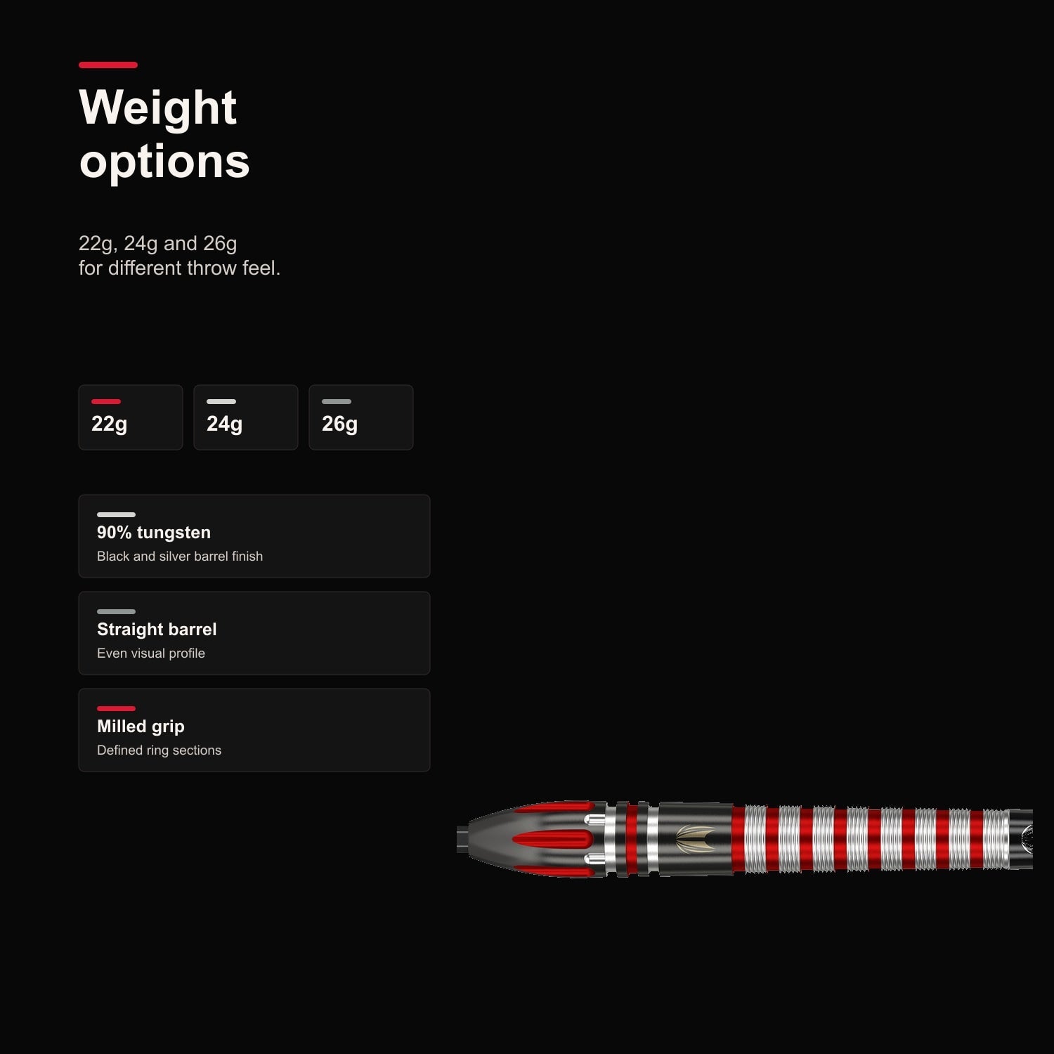 Target Nathan Aspinall Black 90% Swiss darts 22g 24g 26g options