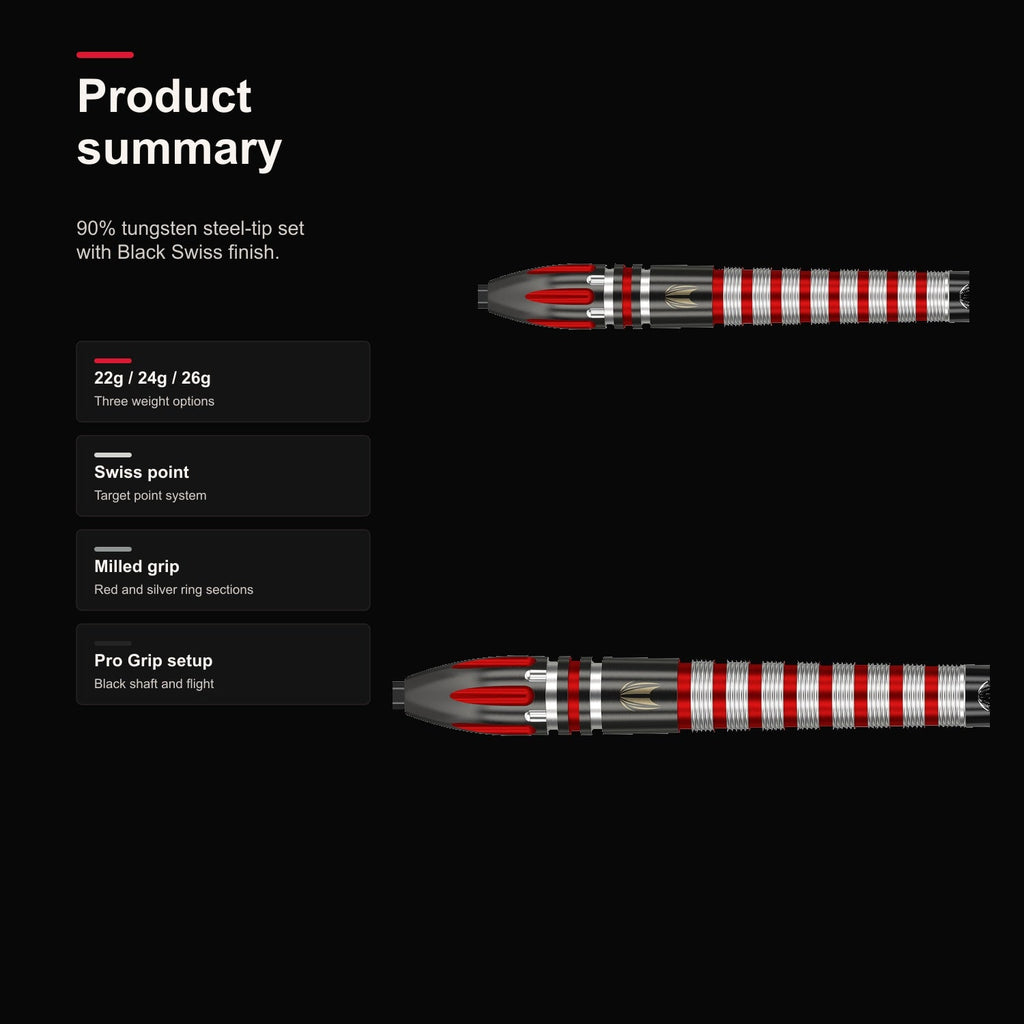 Target Nathan Aspinall Black 90% Swiss darts product summary