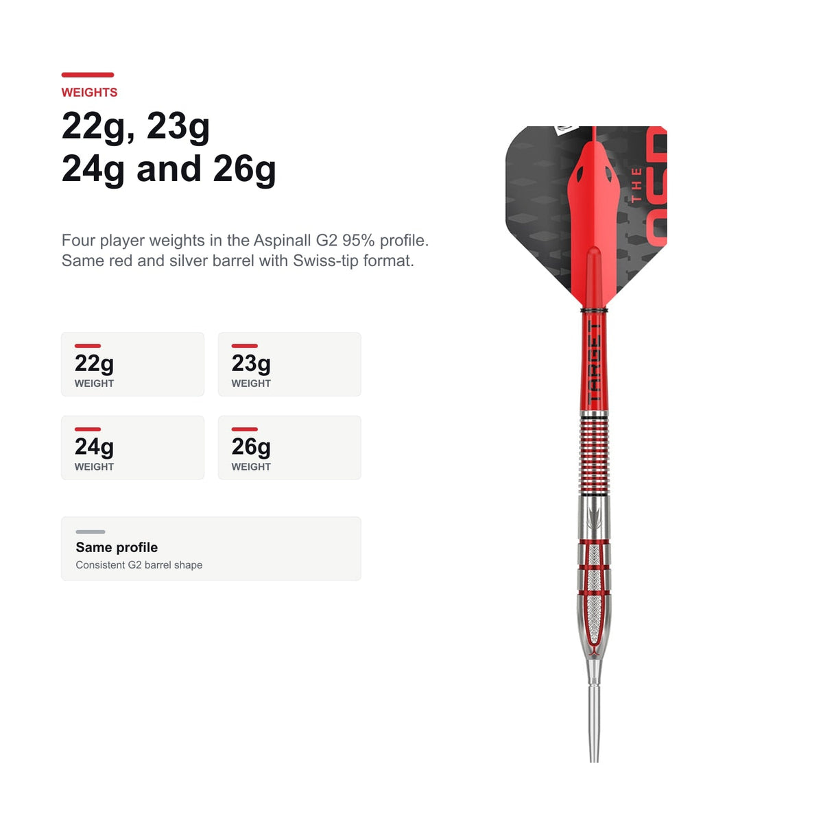Target Nathan Aspinall G2 95% 22g 23g 24g and 26g darts