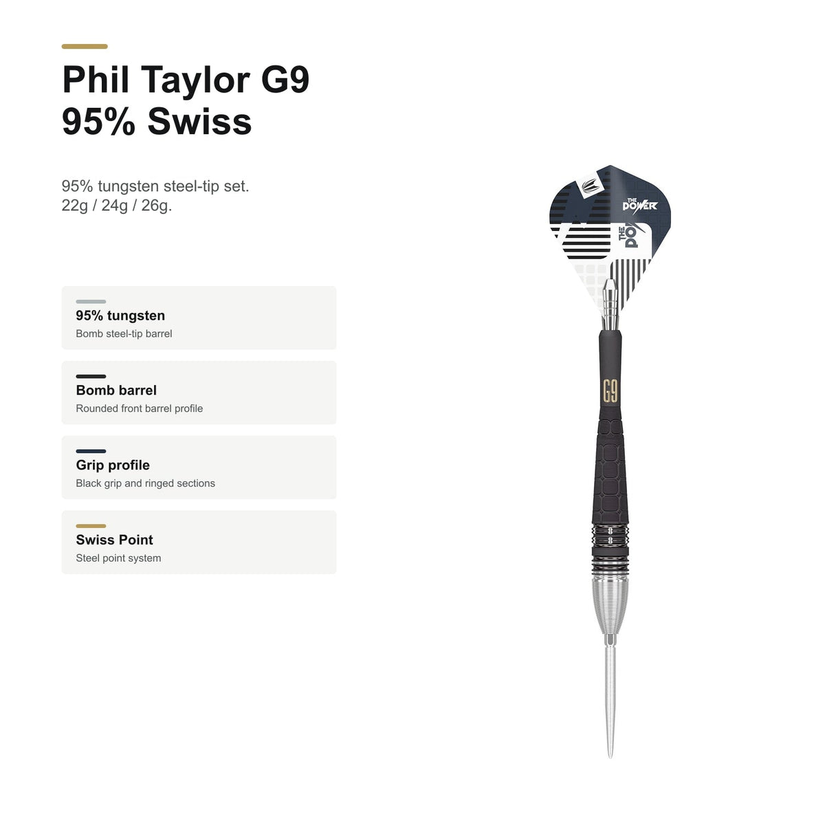 Target Phil Taylor G9 95% Swiss darts profile