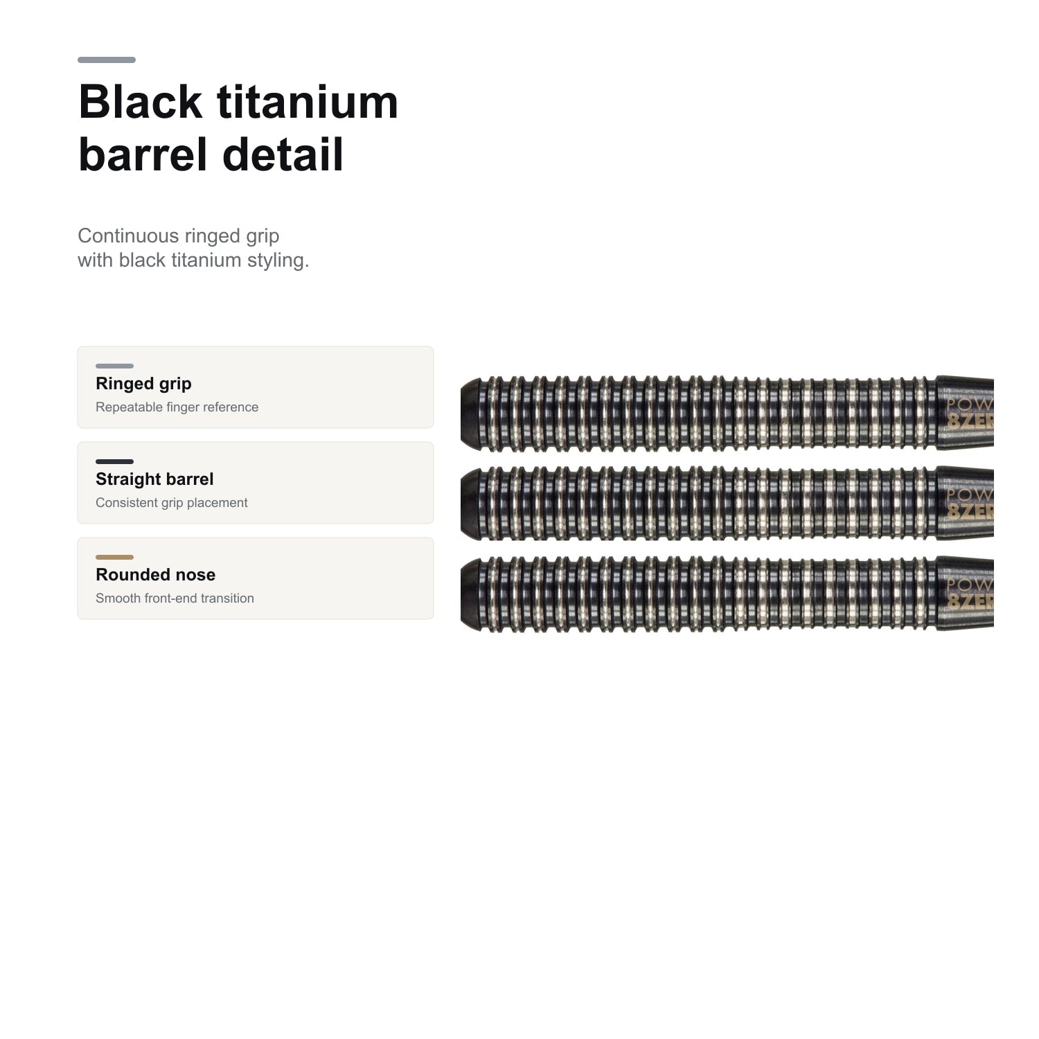 Target Power Taylor 8Zero Black A black titanium barrel detail