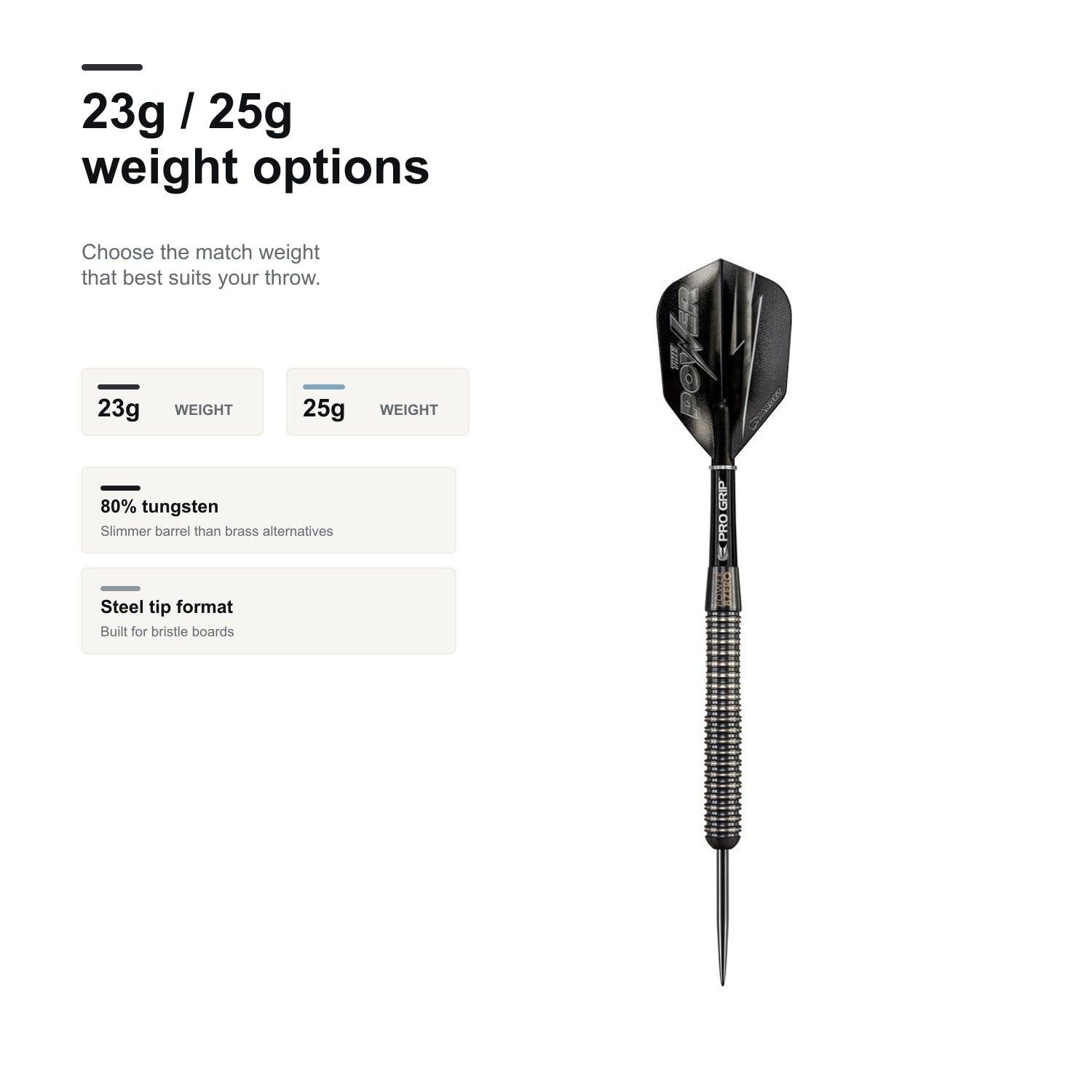 Target Power Taylor 8Zero Black A 23g and 25g weight options