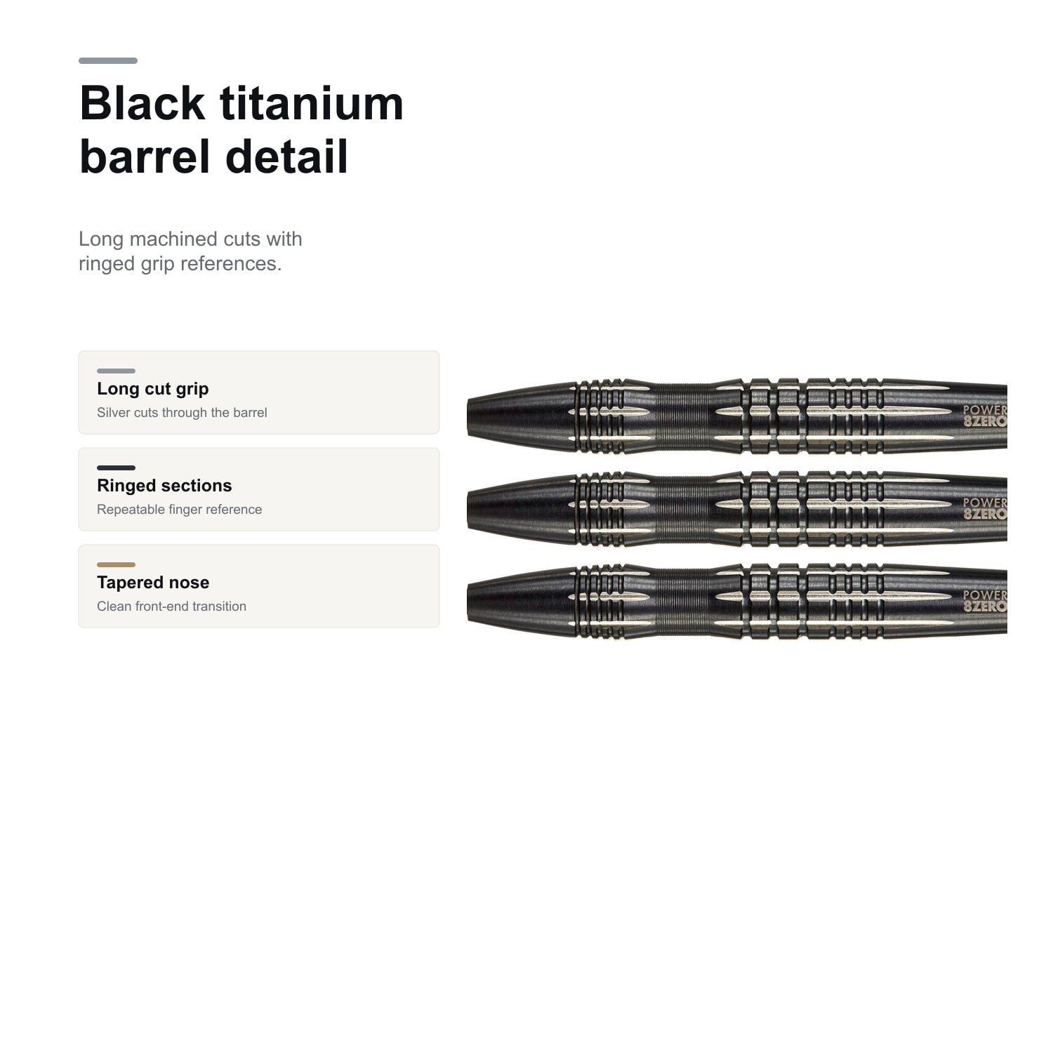 Target Power Taylor 8Zero Black B black titanium barrel detail