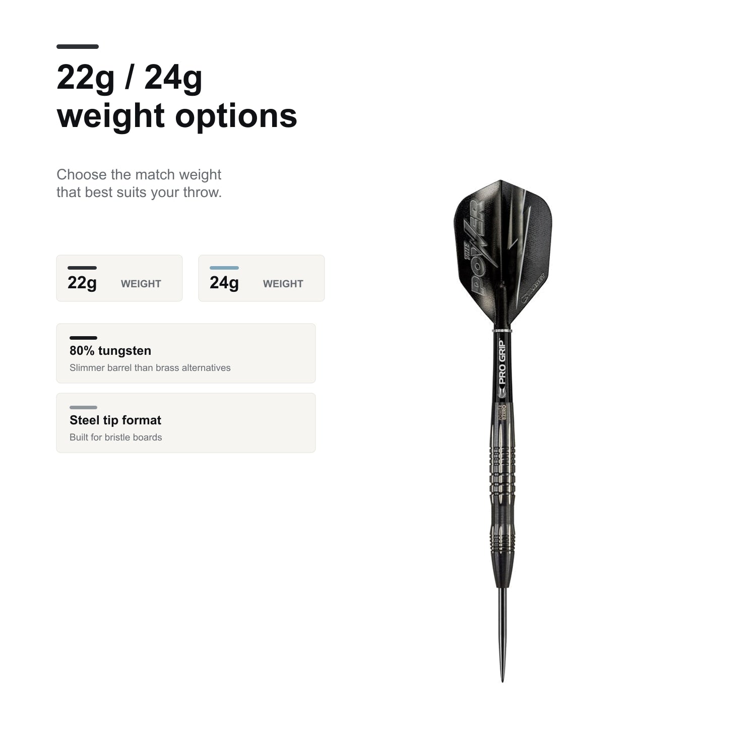 Target Power Taylor 8Zero Black B 22g and 24g weight options