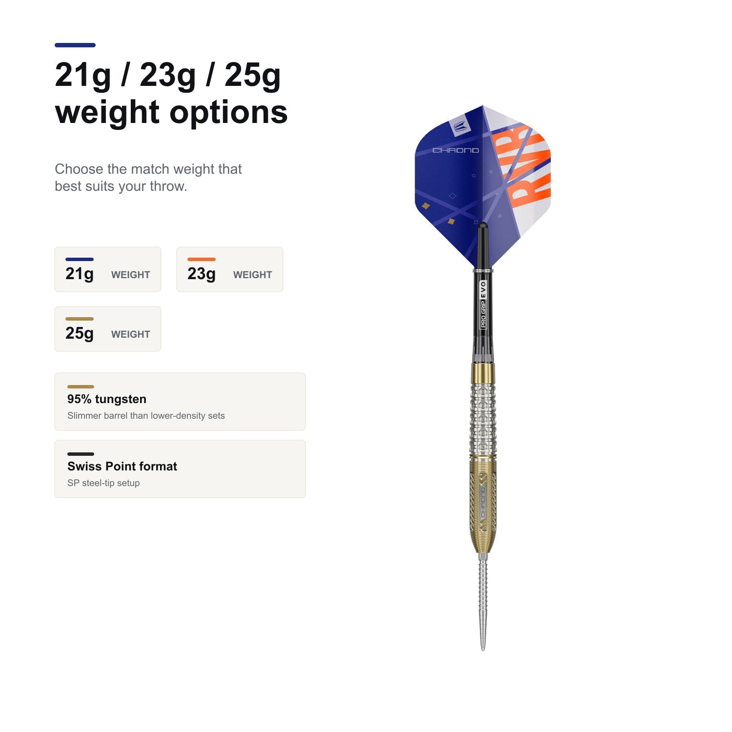 Target Raymond v Barneveld Chrono 95% SP 21g 23g and 25g weight options image
