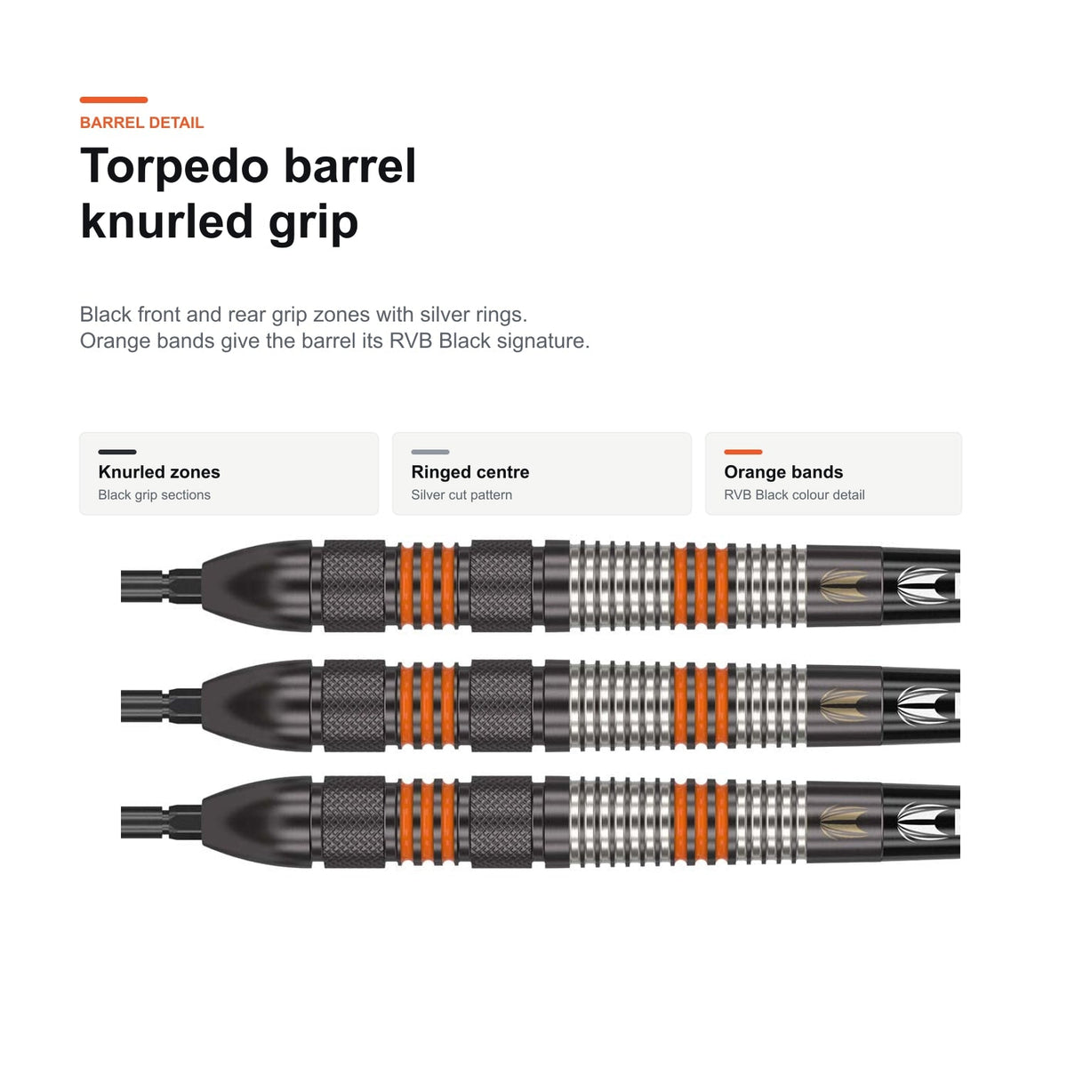Target Raymond van Barneveld Black 80% Swiss torpedo barrel detail
