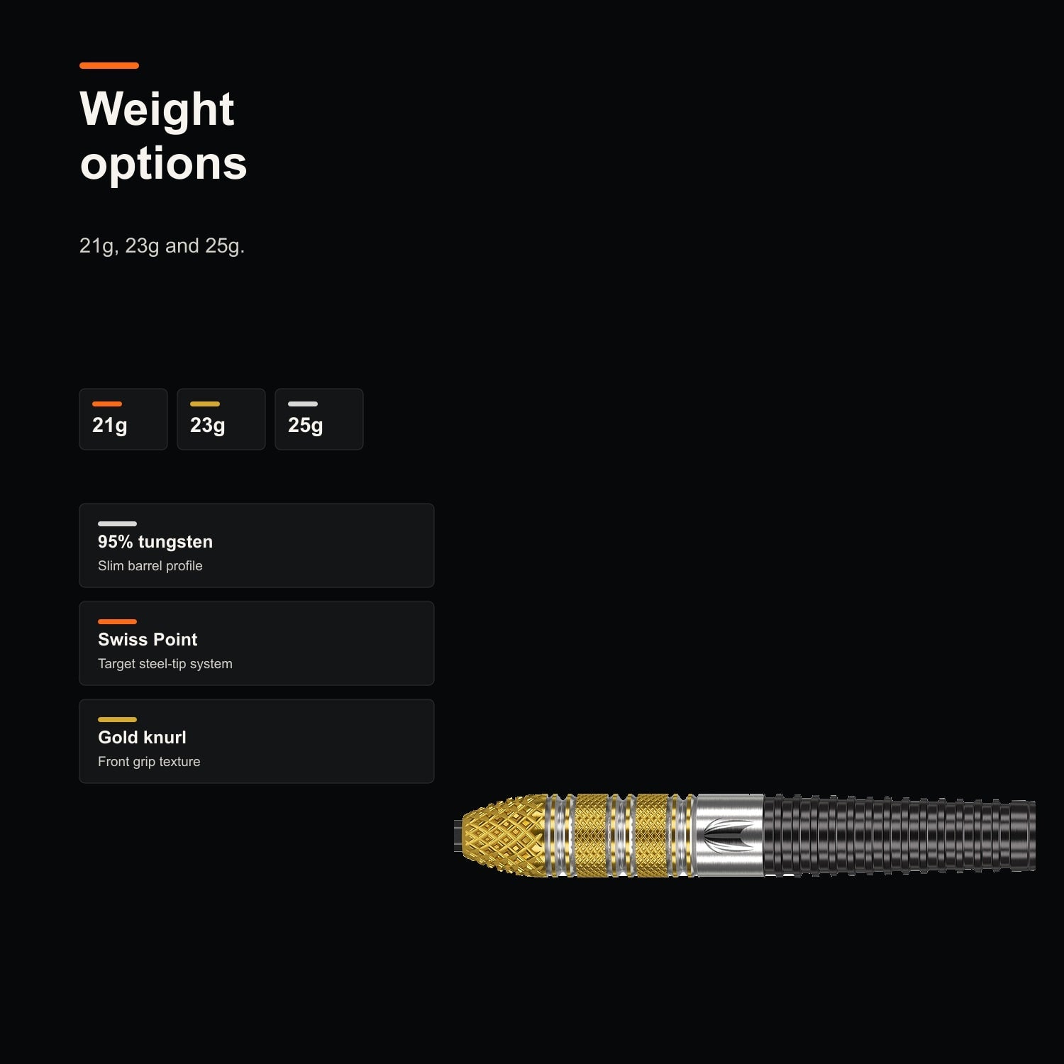 Target Raymond van Barneveld G4 RVB 95% Swiss weight options