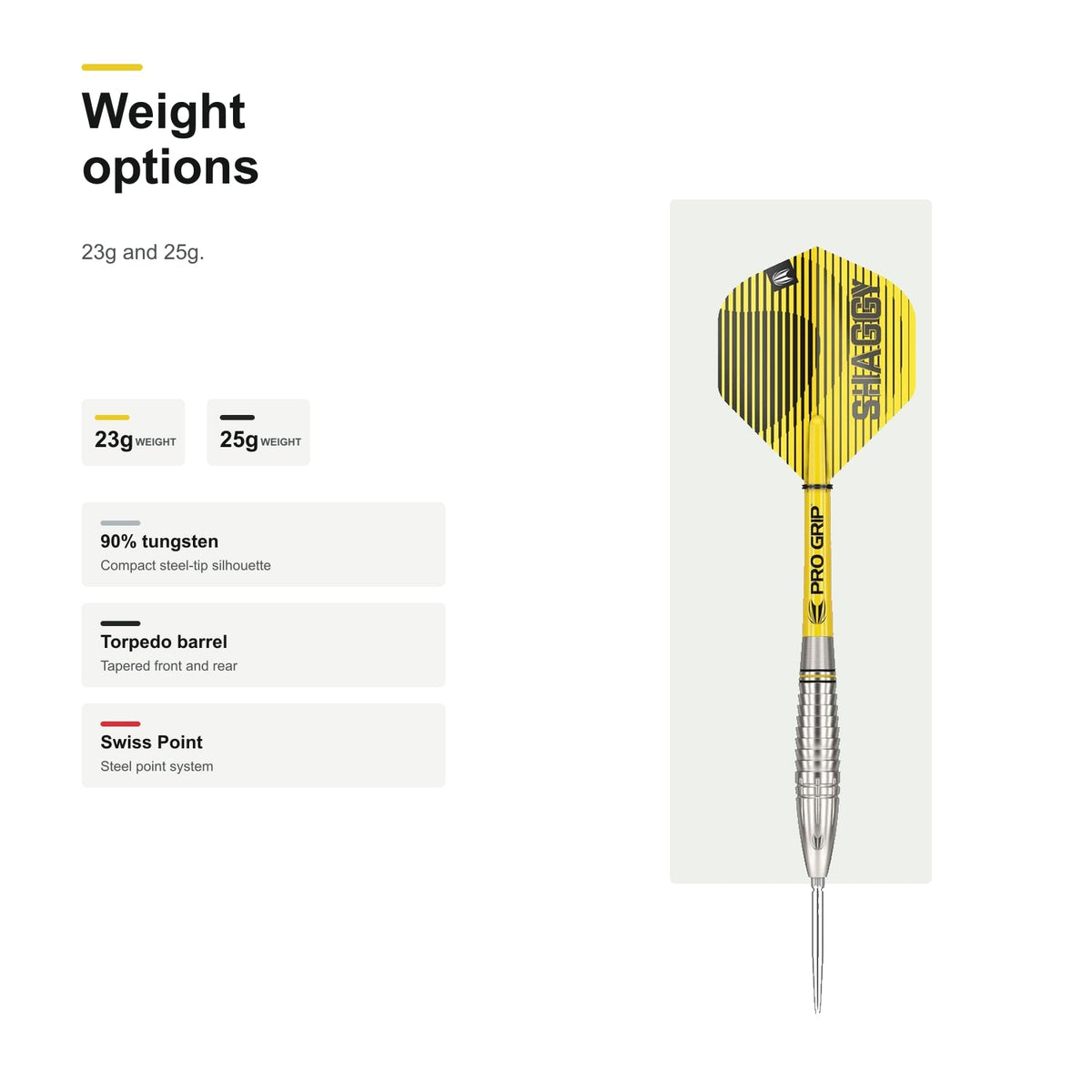 Target Scott Williams 90% Swiss 23g and 25g darts