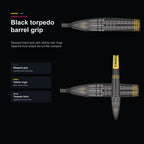 Target Scott Williams Black 90% Swiss black torpedo barrel detail