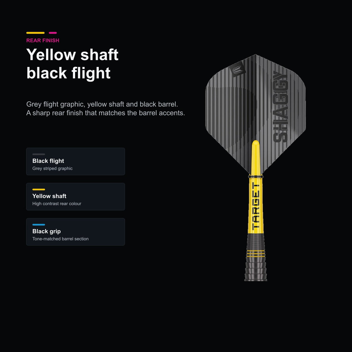 Target Scott Williams Black 90% Swiss flight and shaft finish