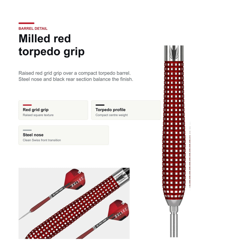 Target Stephen Bunting G4 90% Swiss red torpedo barrel detail