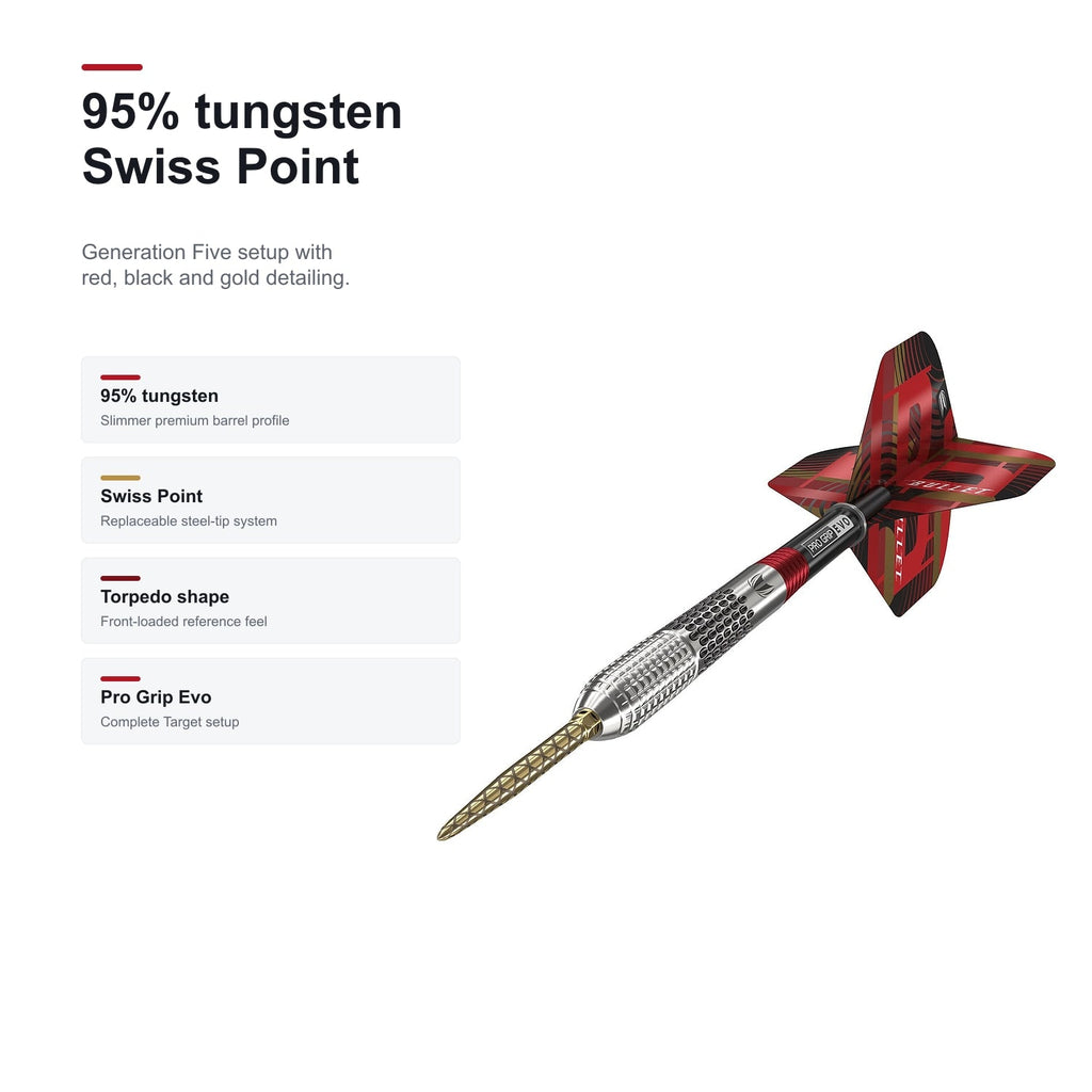 Target Stephen Bunting G5 95% tungsten Swiss Point profile