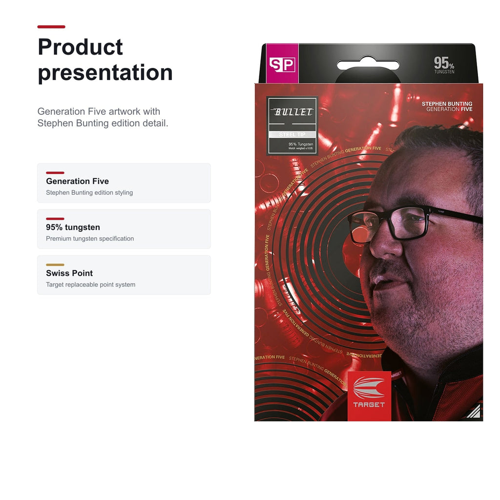 Target Stephen Bunting G5 95% Swiss product presentation