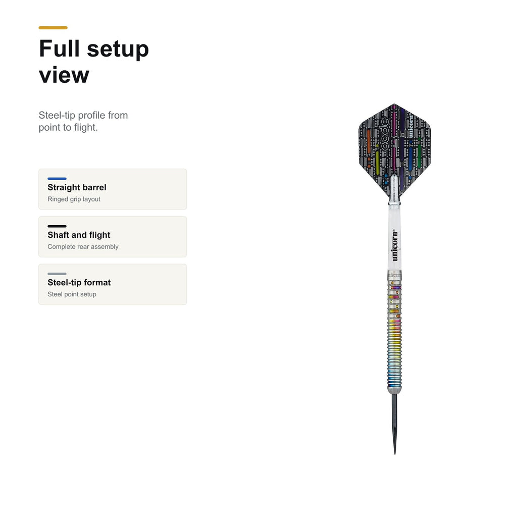 Unicorn CODE Gary Anderson darts 90% full setup view