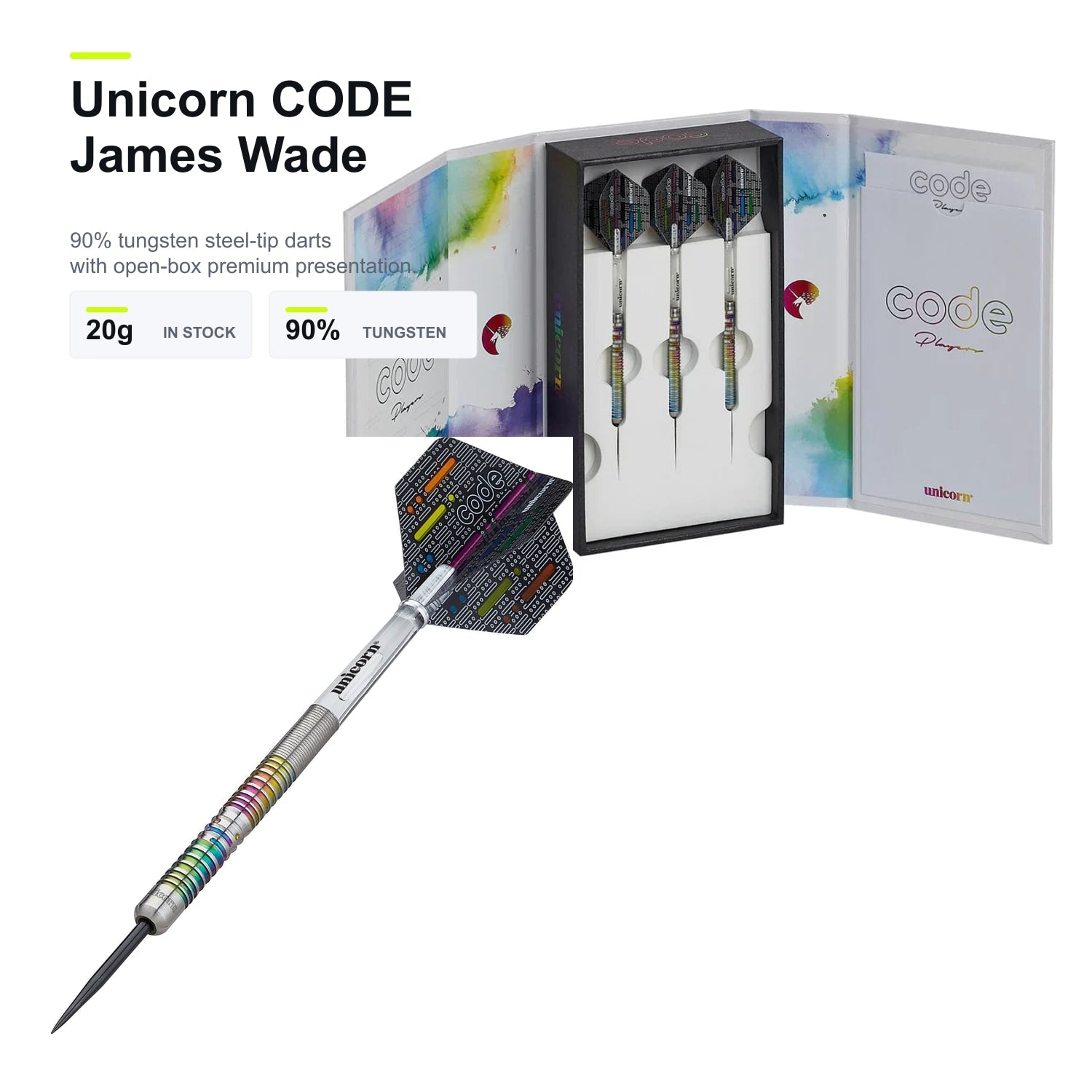 Unicorn CODE James Wade darts 90% primary product image
