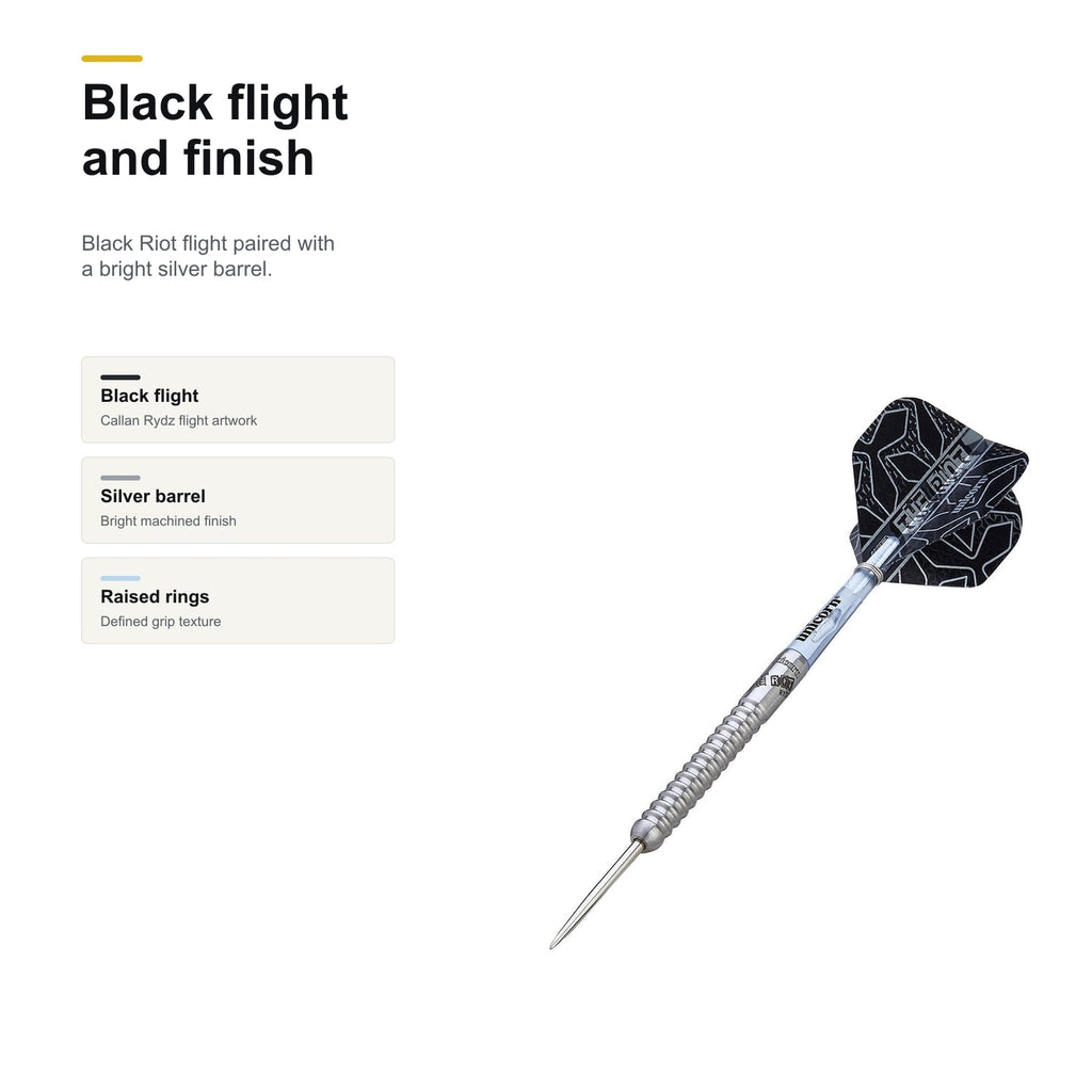 Unicorn Contender Callan Rydz 90% black flight and finish