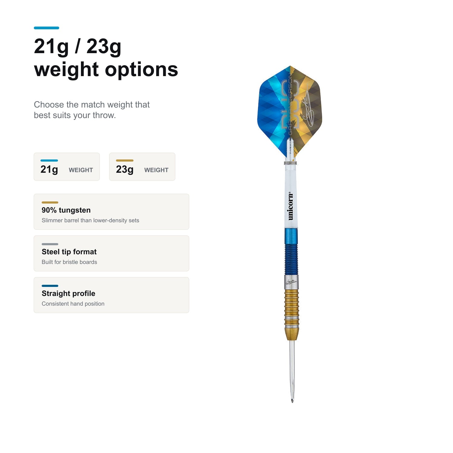 Unicorn Gary Anderson Duo 90% 21g and 23g weight options image