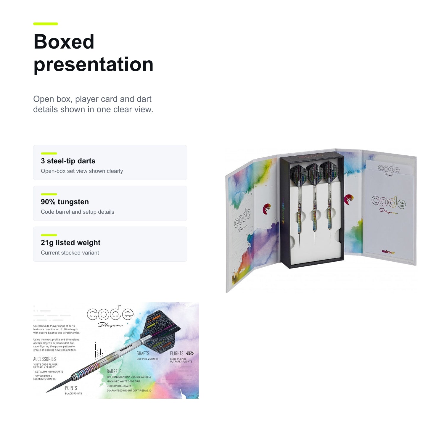 Unicorn Ian White Code 90% boxed presentation image