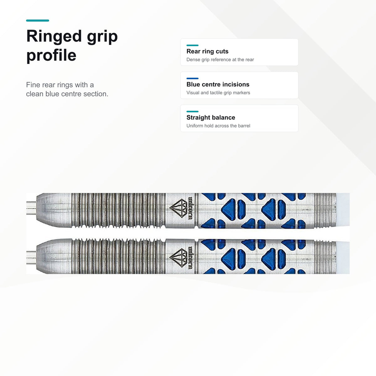 Unicorn Ian White Maestro Phase 2 90% darts ringed grip profile