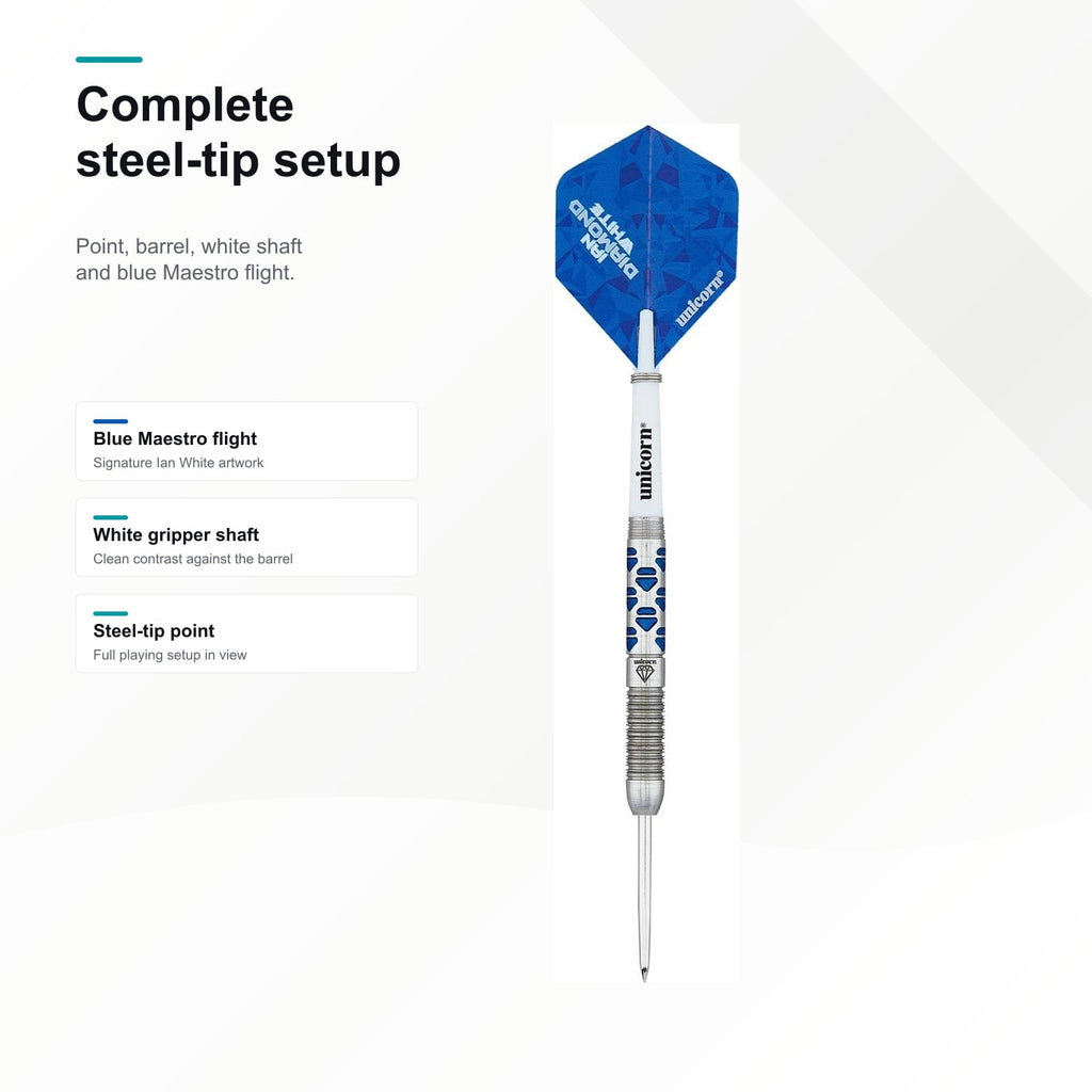 Unicorn Ian White Maestro Phase 2 90% darts complete steel-tip setup