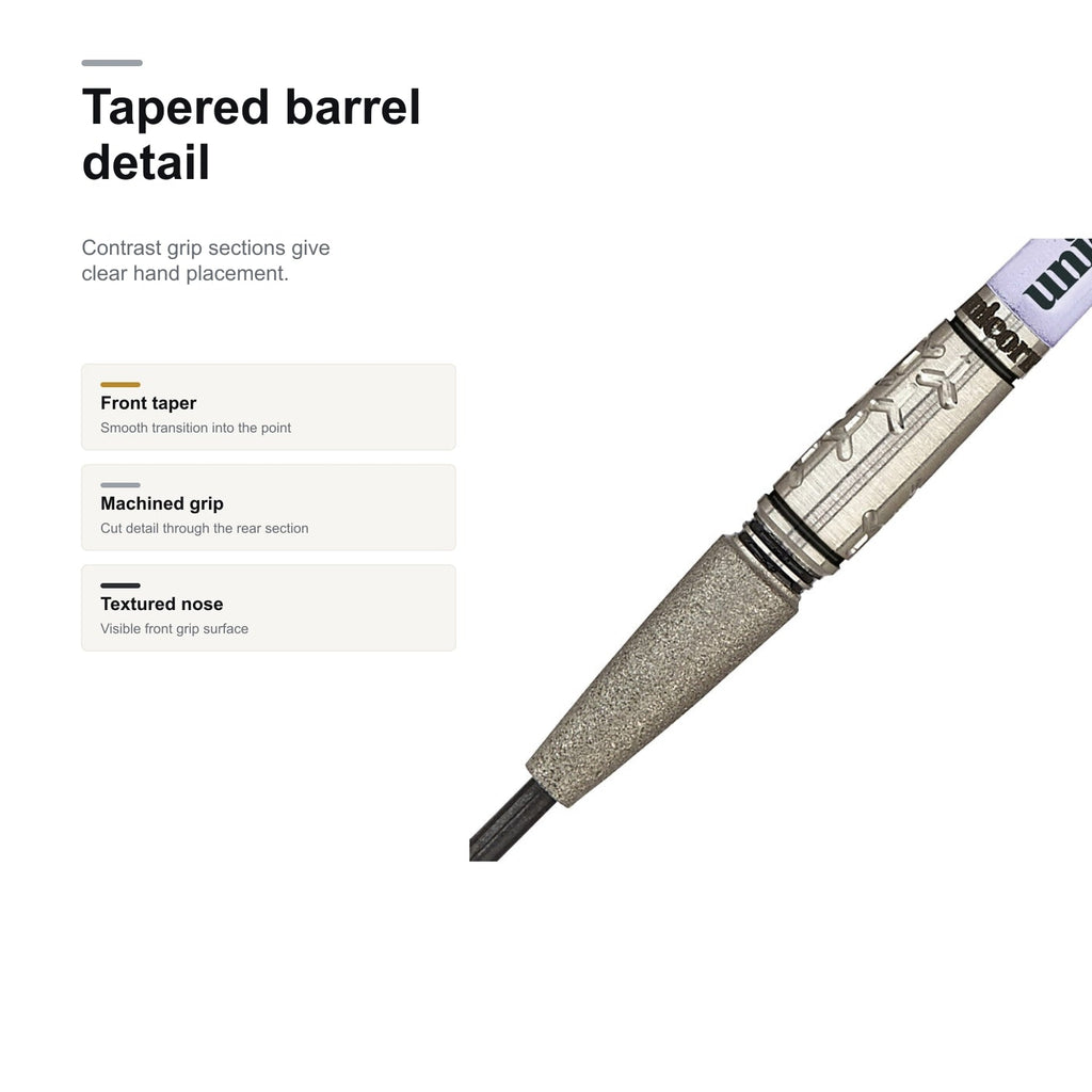 Unicorn Jelle Klaasen World Champion 97% tapered barrel detail
