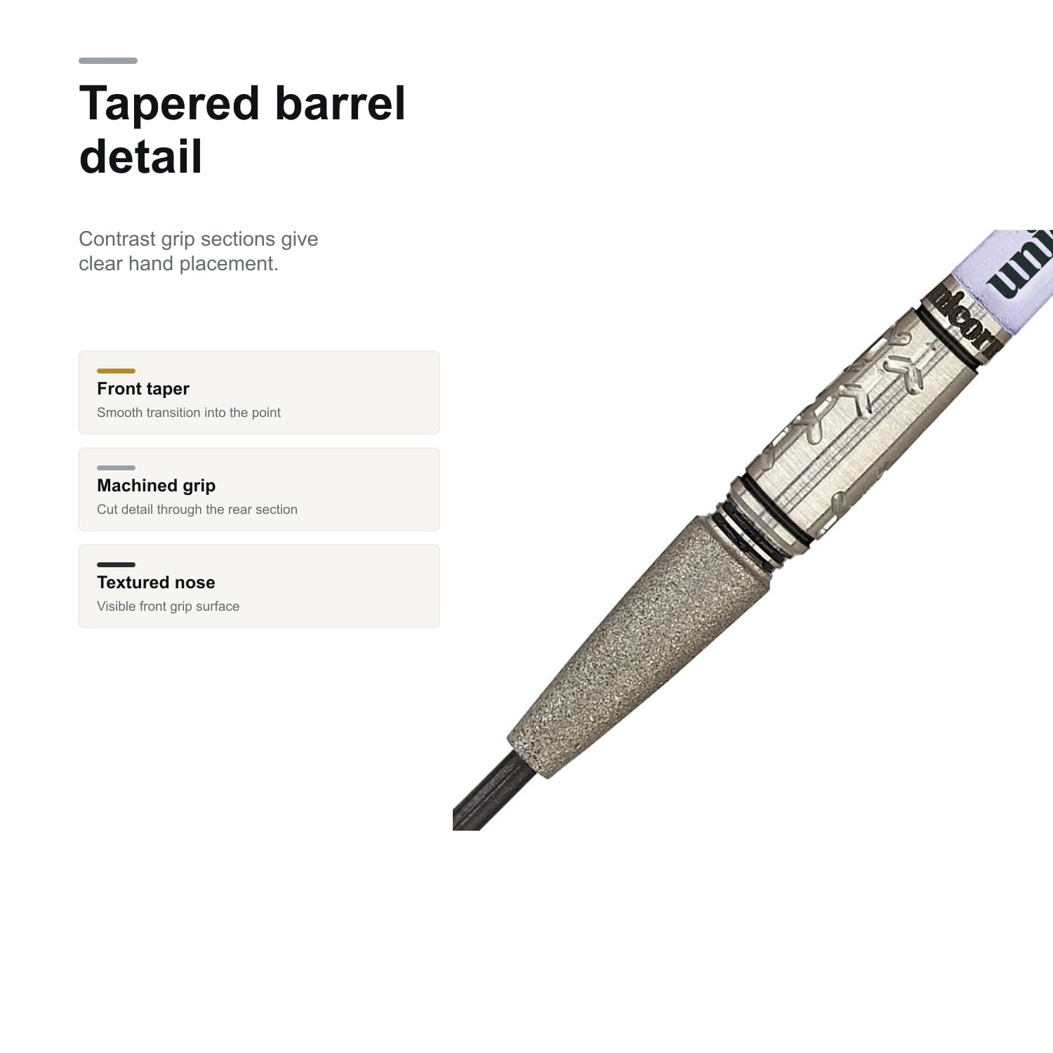 Unicorn Jelle Klaasen World Champion 97% tapered barrel detail