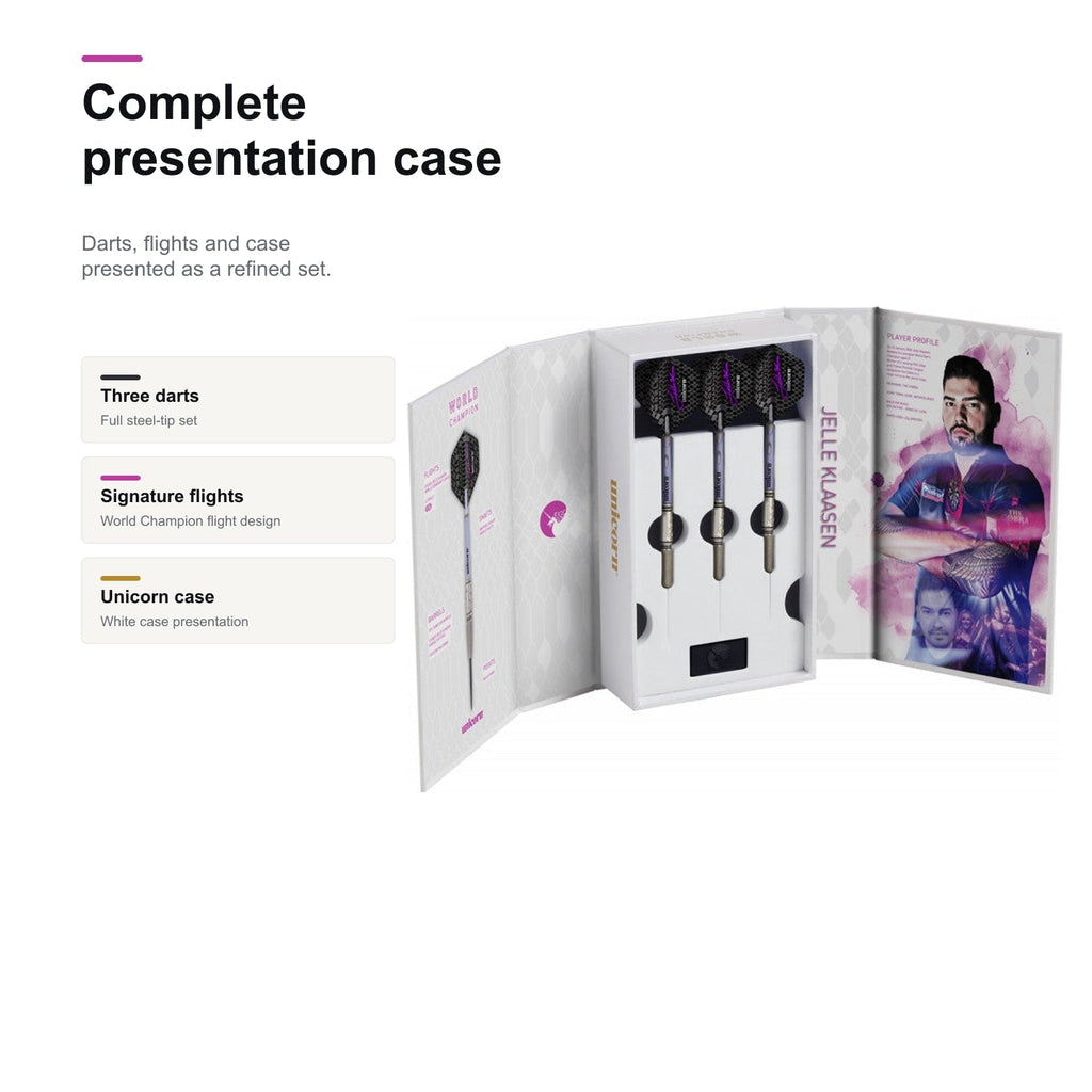 Unicorn Jelle Klaasen World Champion 97% complete presentation case