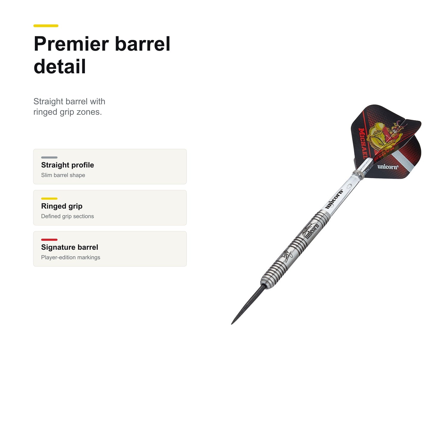 Unicorn Michael Smith Darts Premier 90% barrel detail