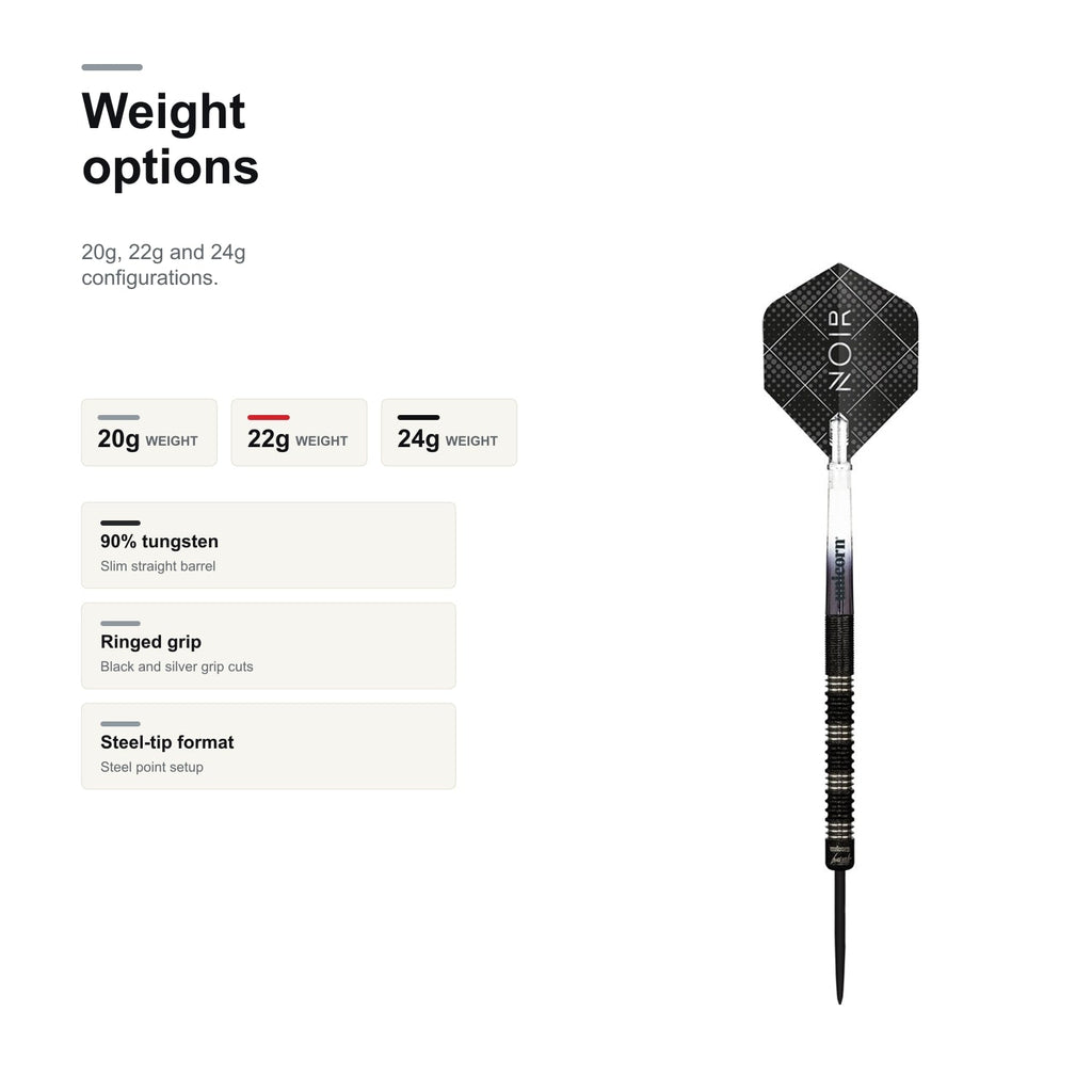 Unicorn Premier Noir James Wade 90% 20g 22g and 24g weight options