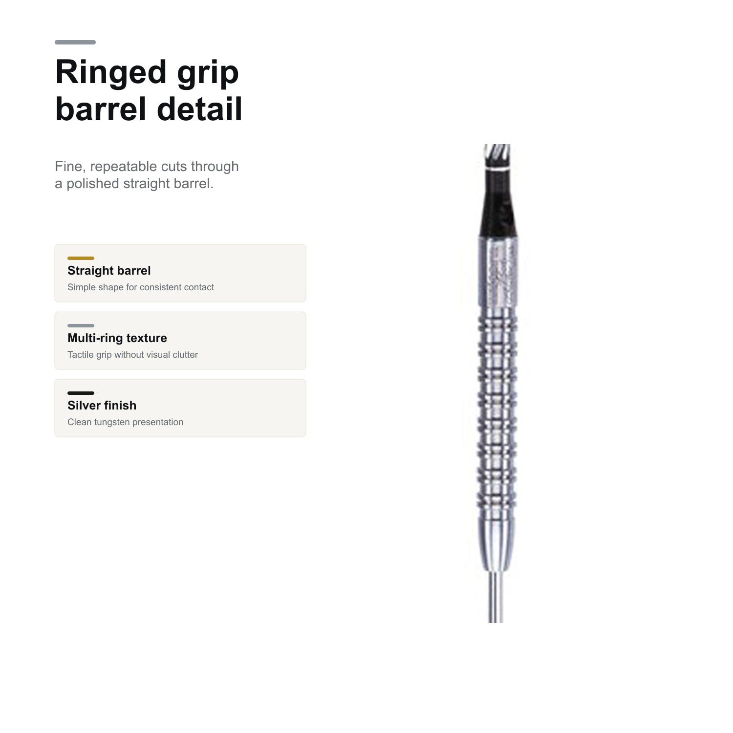 Unicorn W.C Bob Anderson 90% darts ringed grip barrel detail