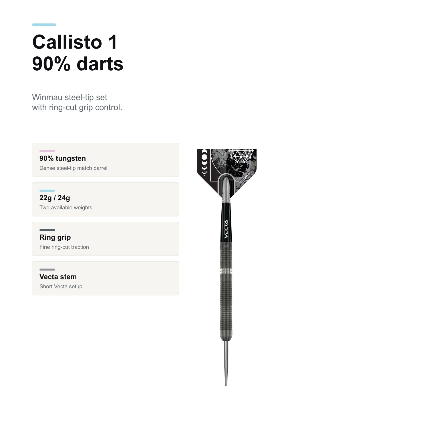 Winmau Callisto 1 90% Darts 90 tungsten profile